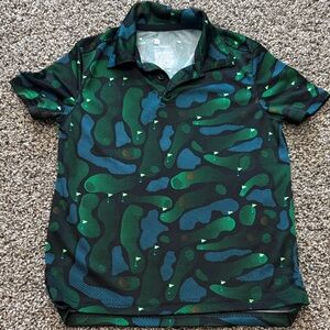 All in Motion Black and Green “Camouflage” Polo Golfing Shirt